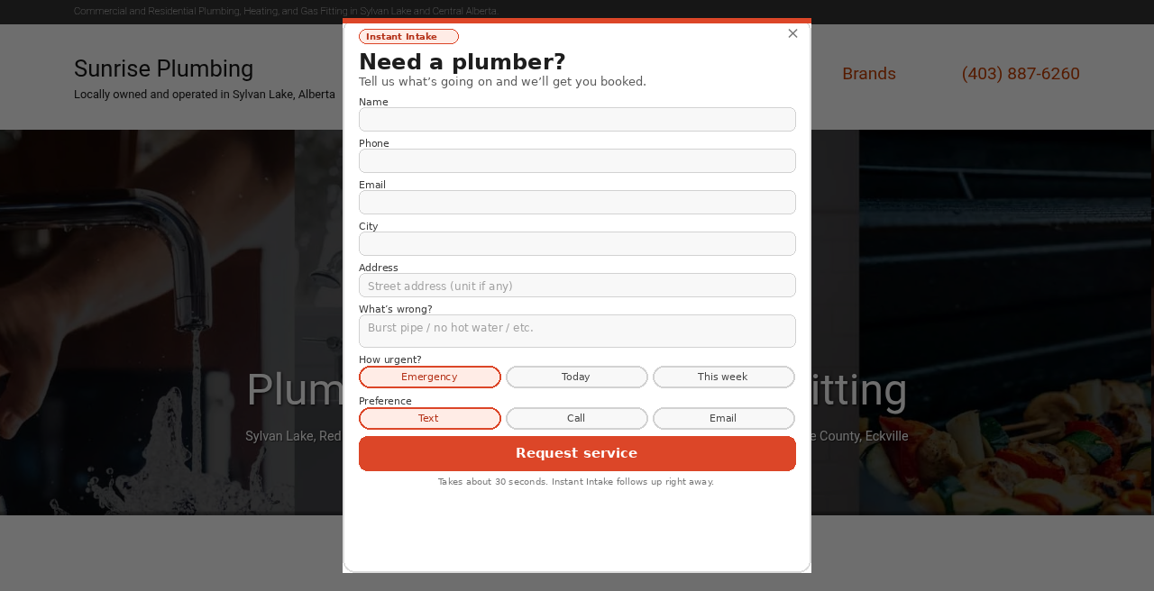 Demo mock: Instant Intake-style popup overlaid on a sample home services website